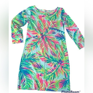 Lilly Pulitzer Marlowe Dress Printed Boatneck T-Shirt Dress 3/4 Length Sleeve XS